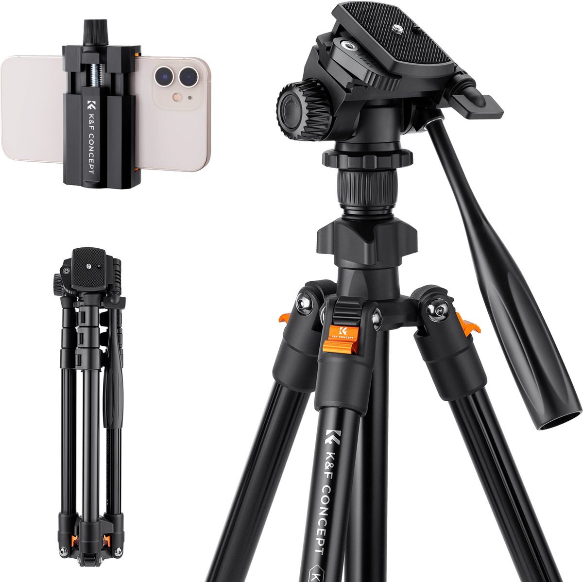 K&F Concept Tripod 162cm w/ Videohe